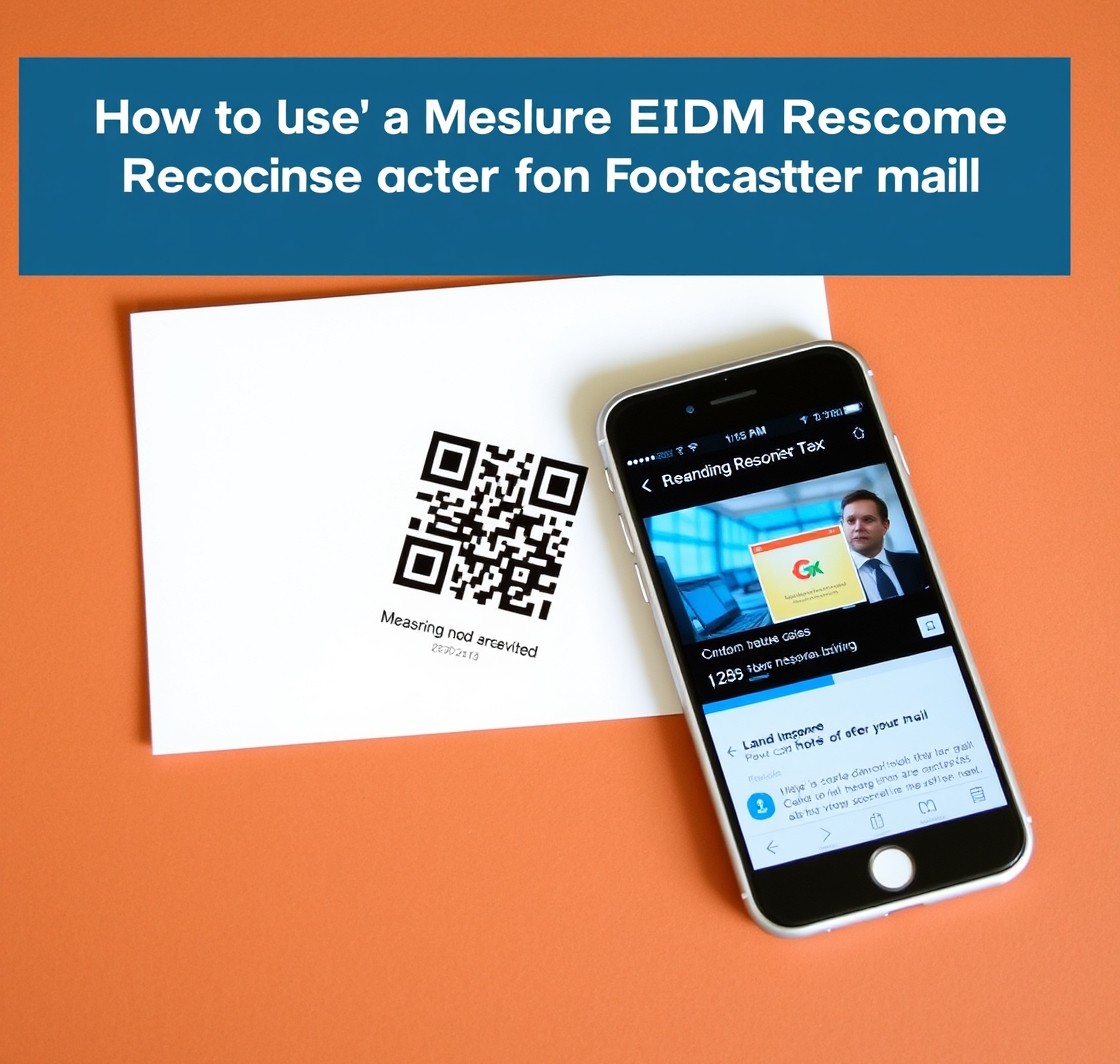 How to Use Measuring EDDM Response On Postcards for Smarter Route Mail: a postcard with a QR code beside a smartphone showing a landing page concept.