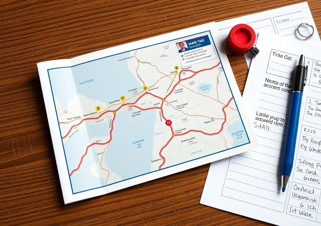 Sample Lead Times Before Large Postcard Orders: The Turnaround Guide for Deadline Driven Postcards: a route map concept with a postcard sample and planning notes.