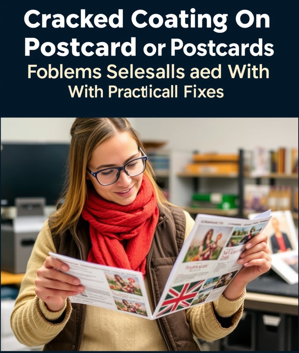 Cracked Coating On Postcards Problems Explained With Practical Fixes: a event planner comparing postcard layouts for a neighborhood promotion.