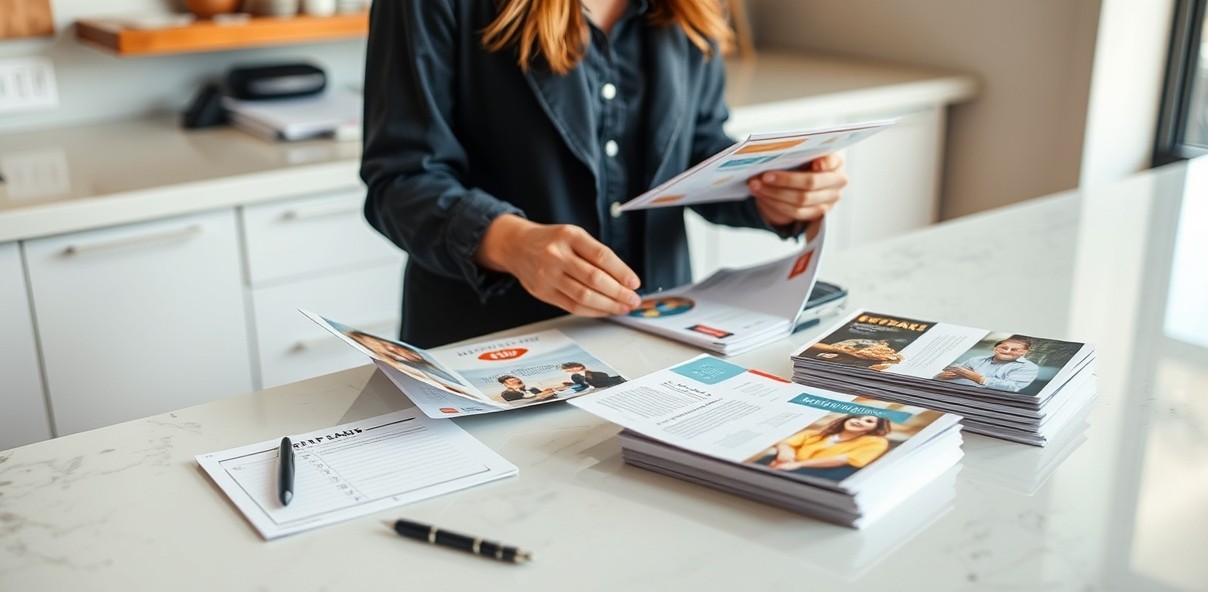 Spot Check Checklists When Postcards Arrive: The Quality Control Guide for Better Postcards: a event planner reviewing postcard samples on a clean counter with local campaign notes.