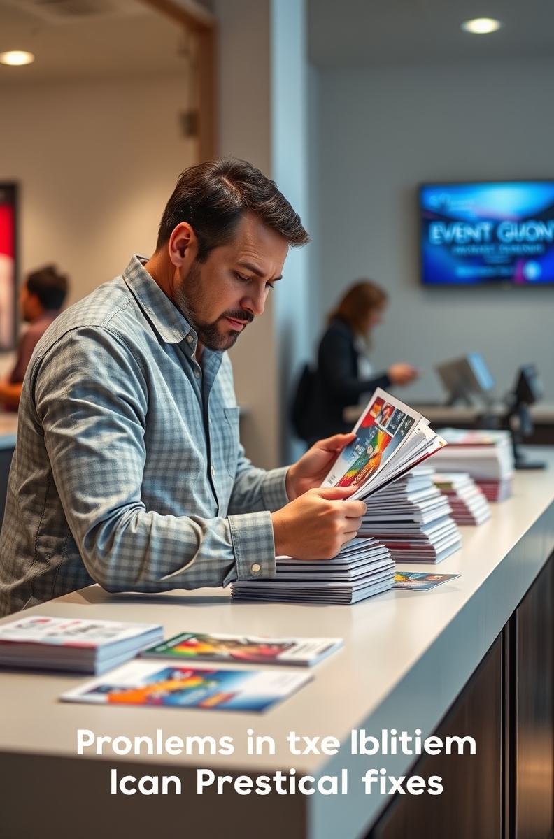 Color Expectation Management For Postcards Problems Explained With Practical Fixes: a event planner reviewing postcard samples on a clean counter with local campaign notes.