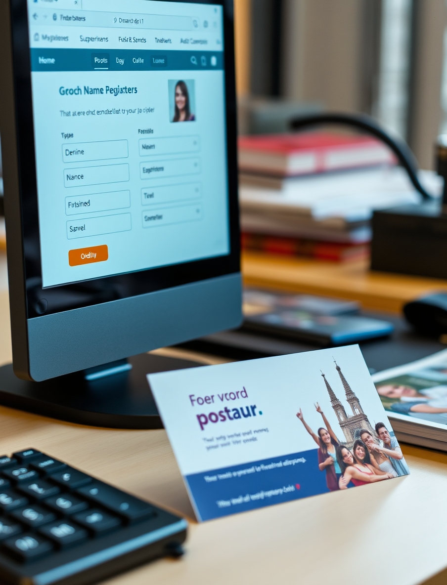 Name Personalization On Postcards: The Personalization Strategy That Makes Postcards Smarter: an online ordering screen beside a printed postcard sample.