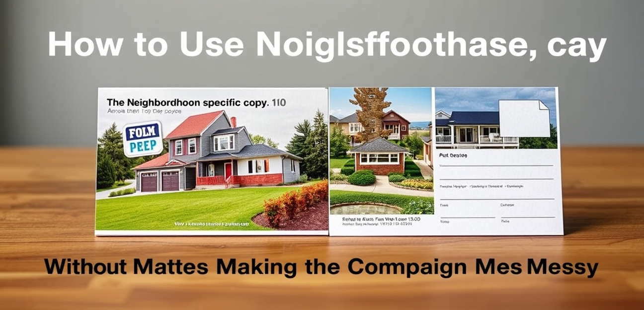 How to Use Neighborhood Specific Copy On Postcards Without Making the Campaign Messy: a glossy postcard and a matte postcard placed side by side.