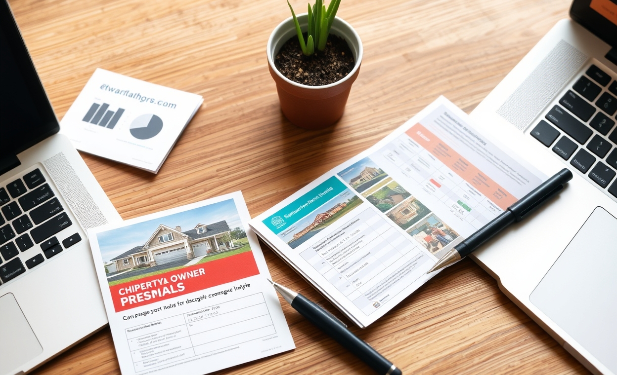 When Property Owner Personalization On Postcards Improves Response And When It Does Not: campaign tracking notes beside a postcard sample and a laptop.
