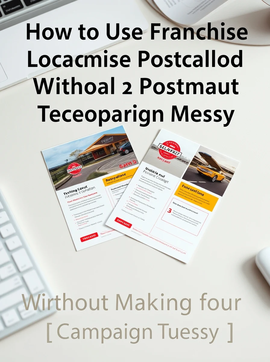 How to Use Franchise Location Personalized Postcards Without Making the Campaign Messy: two postcard layouts compared on a clean neutral desk.