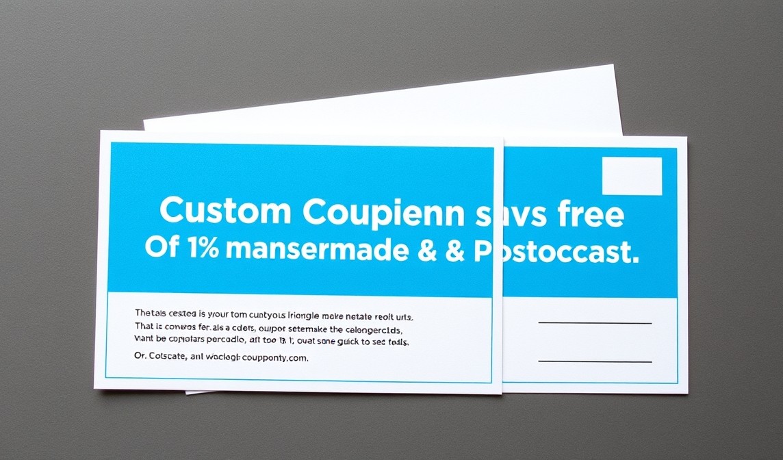 How to Use Custom Coupon Codes On Postcards Without Making the Campaign Messy: a glossy postcard and a matte postcard placed side by side.