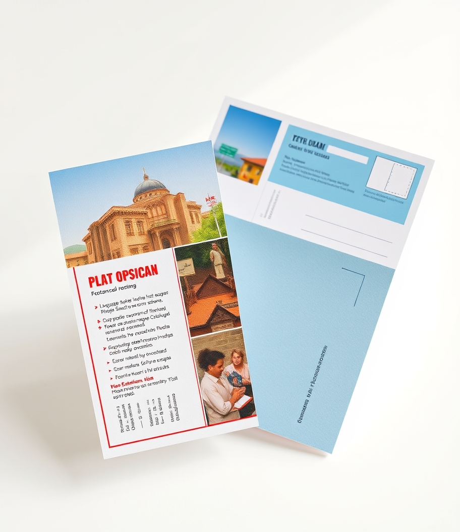 Language Specific Postcards: The Personalization Strategy That Makes Postcards Smarter: a split-view comparison of postcard options on a bright tabletop.