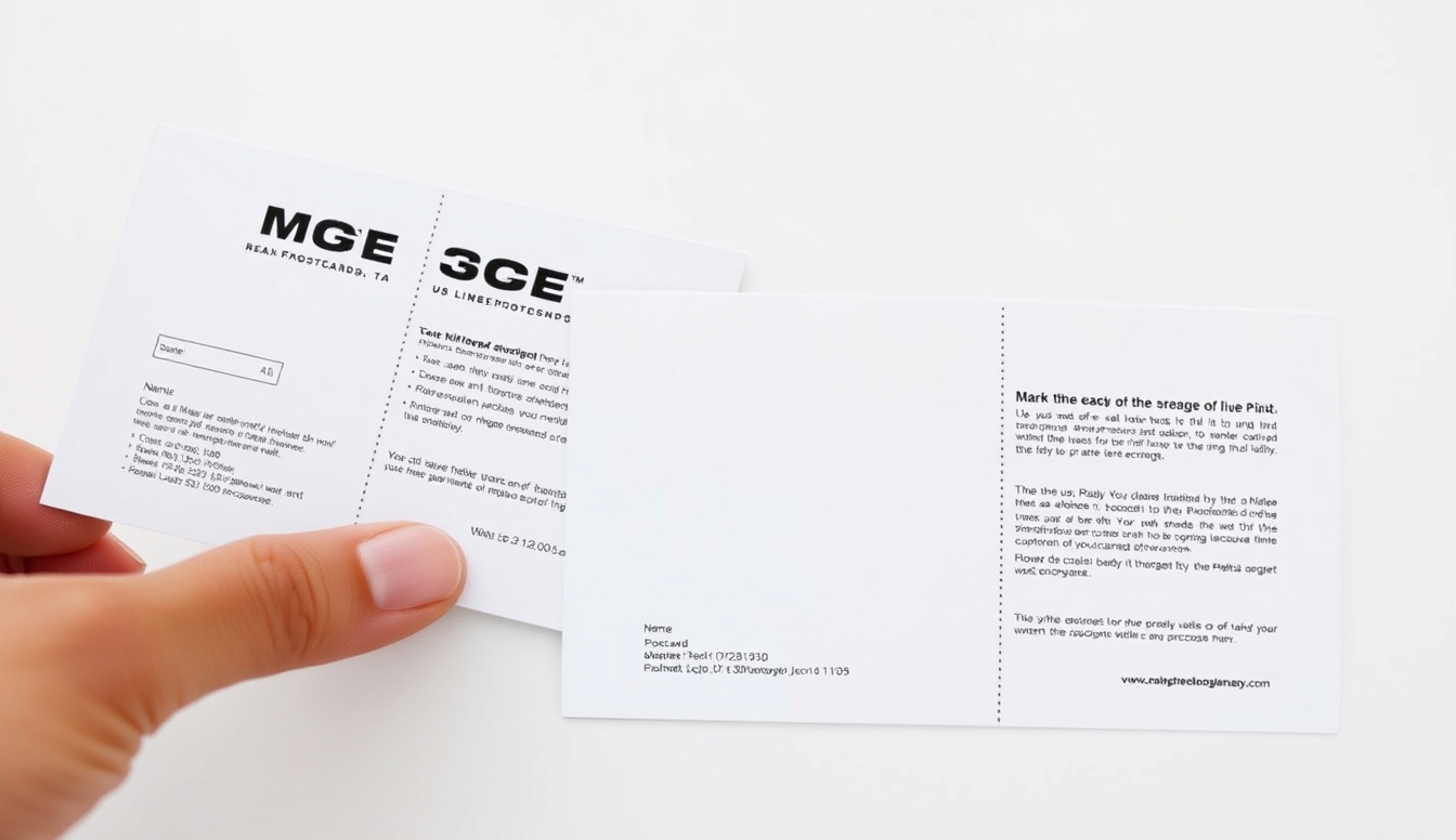 How to Use Merge Field Proofing For Postcards Without Making the Campaign Messy: two postcard samples side by side to compare a correct and flawed print result.