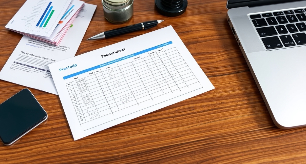 Personalization ROI On Postcards: The Personalization Strategy That Makes Postcards Smarter: campaign tracking notes beside a postcard sample and a laptop.