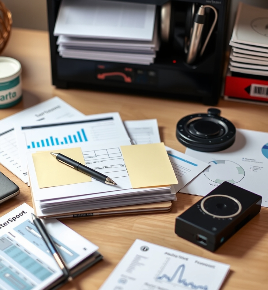 How to Measure Landing Page Match For Postcards Without Fuzzy Attribution: a response-measurement workspace with postcards, notes, and analytics cues.