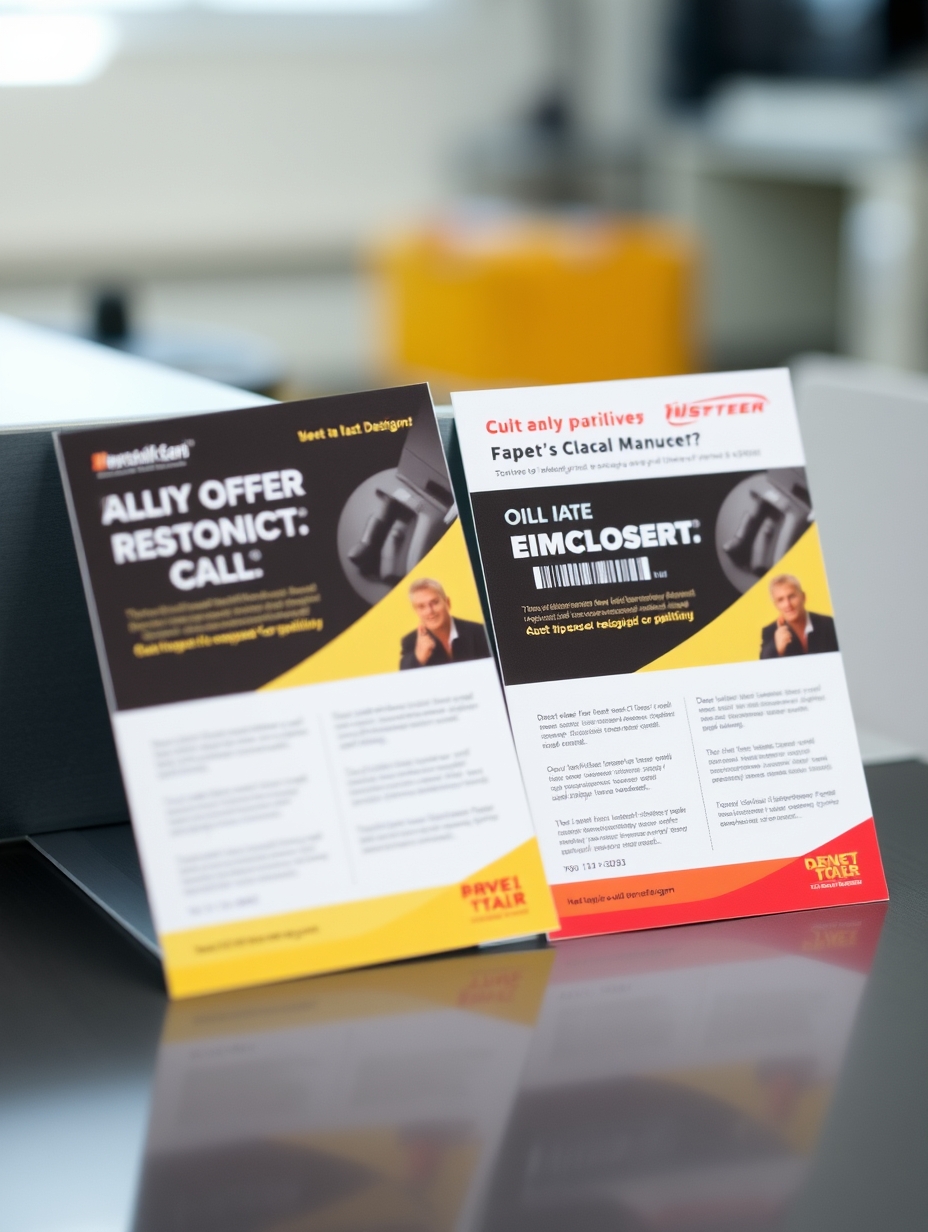 Multi Offer Testing On Postcards for Better Postcard Reporting and Optimization: an A/B test comparison layout with two postcard designs side by side.