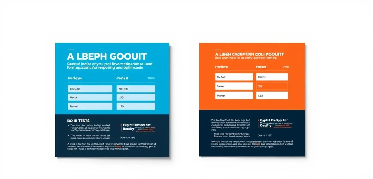 Lead Form Optimization For Postcard Traffic for Better Postcard Reporting and Optimization: an A/B test comparison layout with two postcard designs side by side.