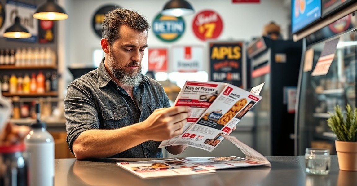 Auto Detailing Coupon Postcards: A Local Business Postcard Plan That Actually Converts: a restaurant owner comparing postcard layouts for a neighborhood promotion.