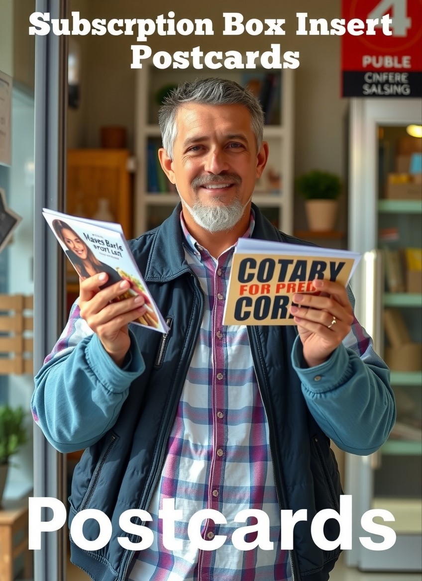 Subscription Box Insert Postcards: A Creative Postcard Idea With Real Production Logic: a local business owner comparing postcard layouts for a neighborhood promotion.