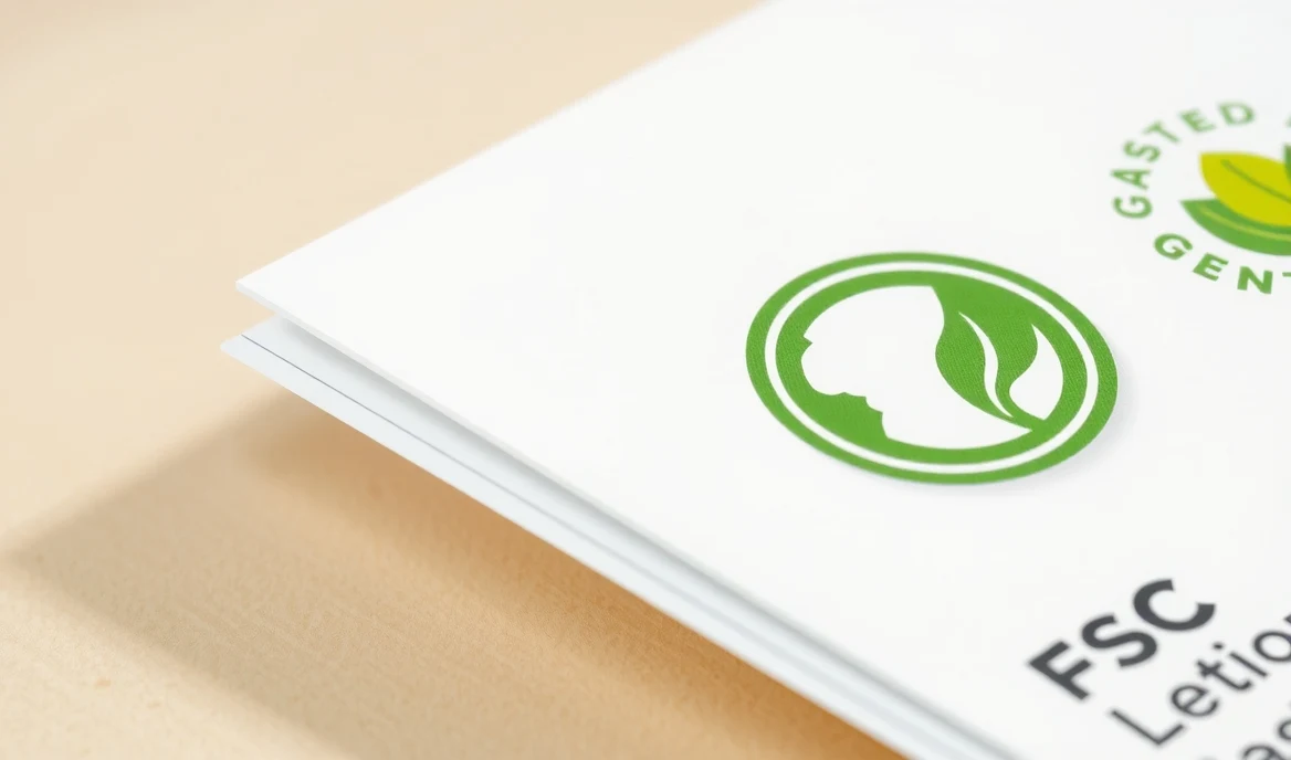 How to Use FSC Certified Postcard Stocks Without Greenwashing the Message: a close-up of postcard corners revealing paper weight and finish.