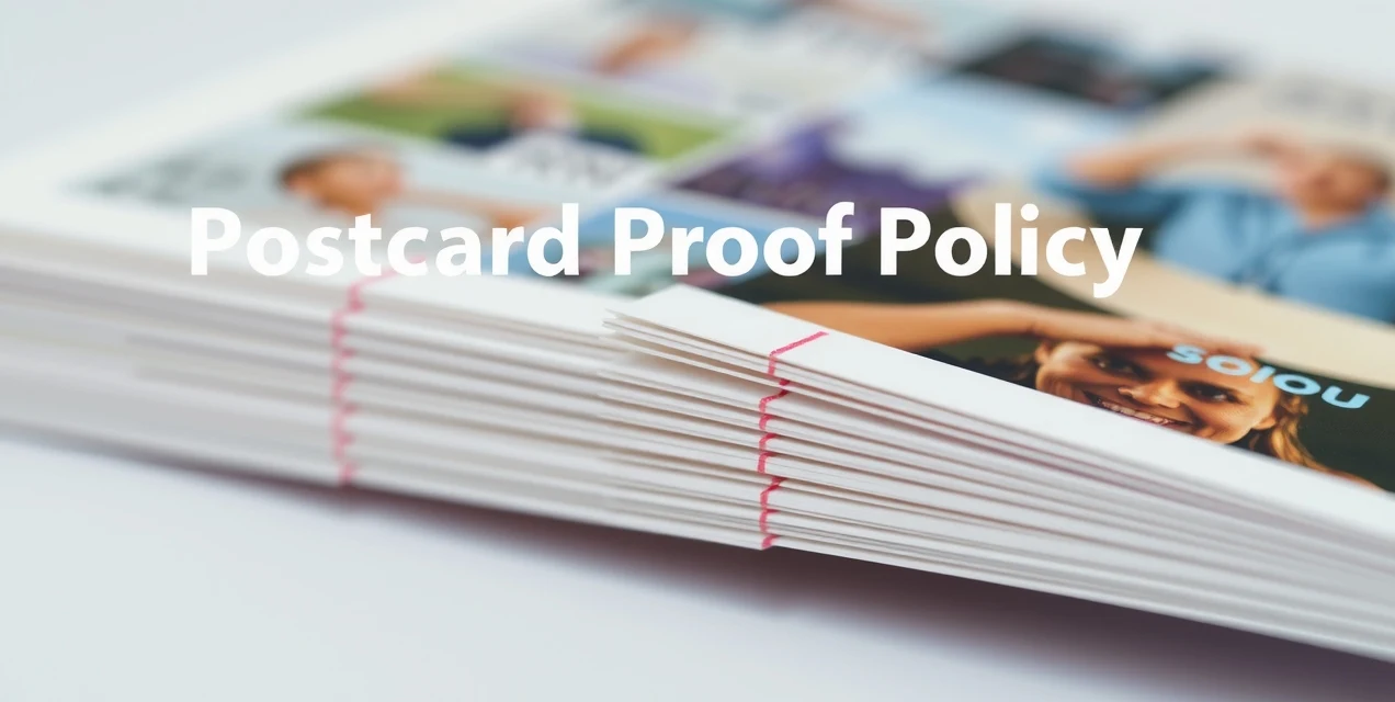 Postcard Proof Policy Comparisons: A Better Way to Compare Postcard Printing Vendors: a close-up of postcard edges and cut alignment under bright light.