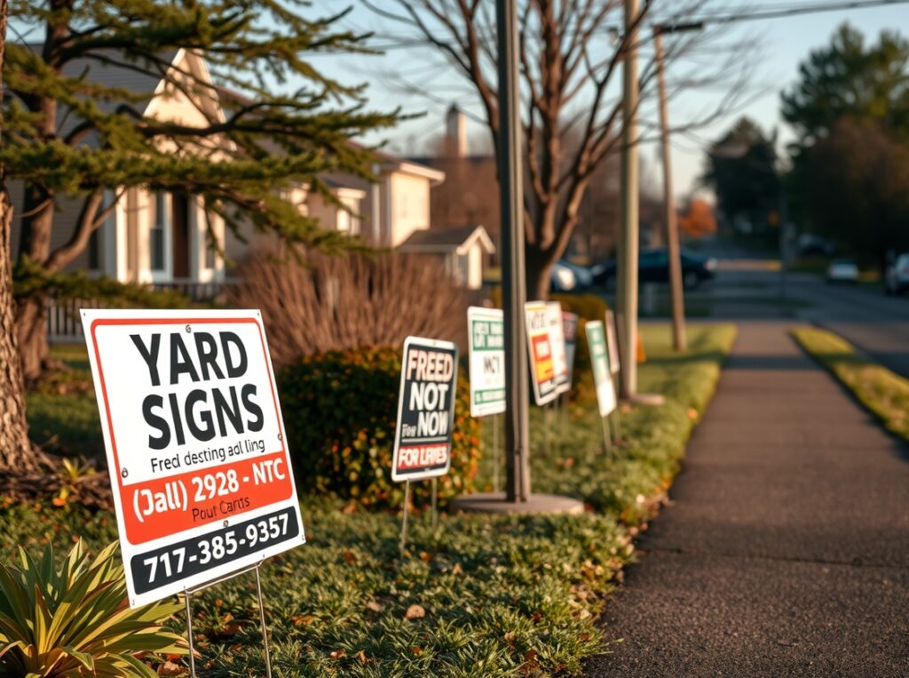 Advertising Yard Signs Roadside Neighborhood 1128x840 1
