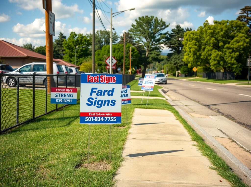 Advertising Yard Signs Roadside Neighborhood 1128x840 2