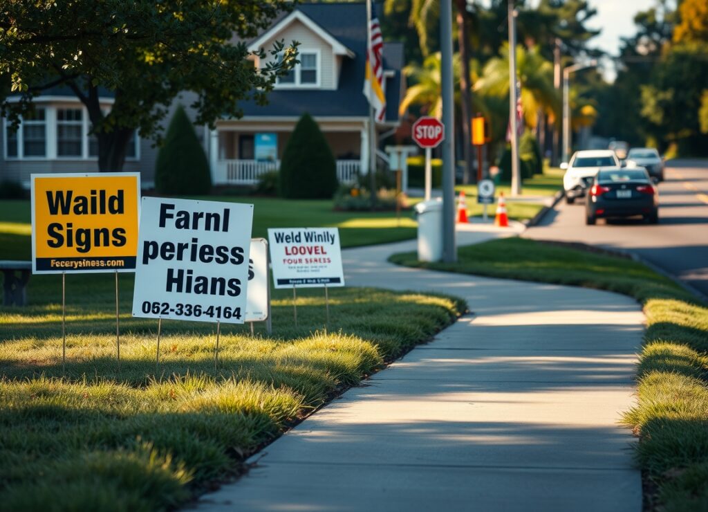 Advertising Yard Signs Roadside Neighborhood 1152x832 1