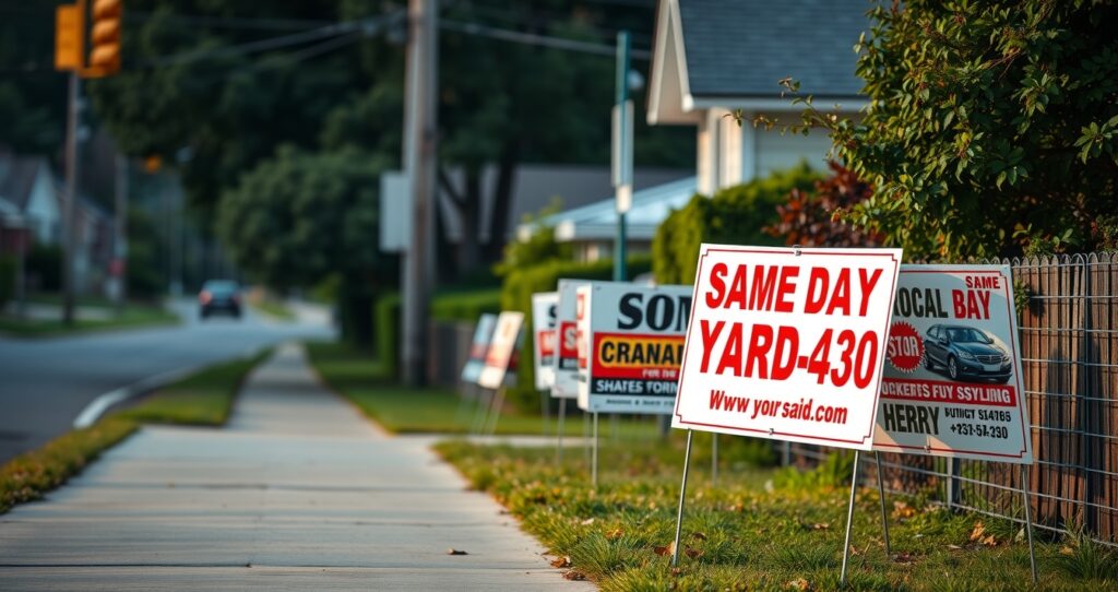 Advertising Yard Signs Roadside Neighborhood 1344x712 1
