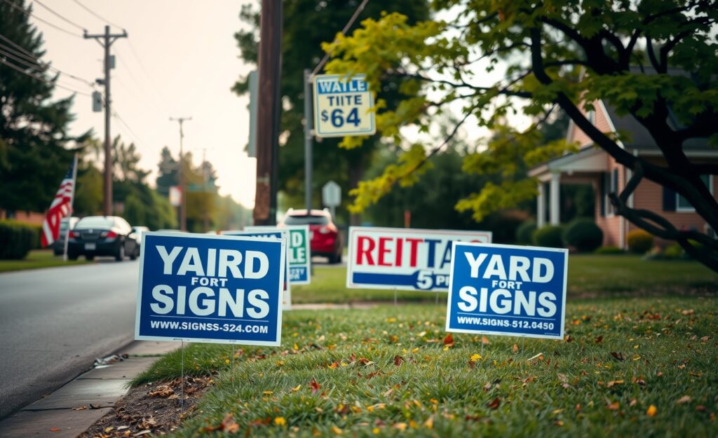 Advertising Yard Signs Roadside Neighborhood 1376x840 1