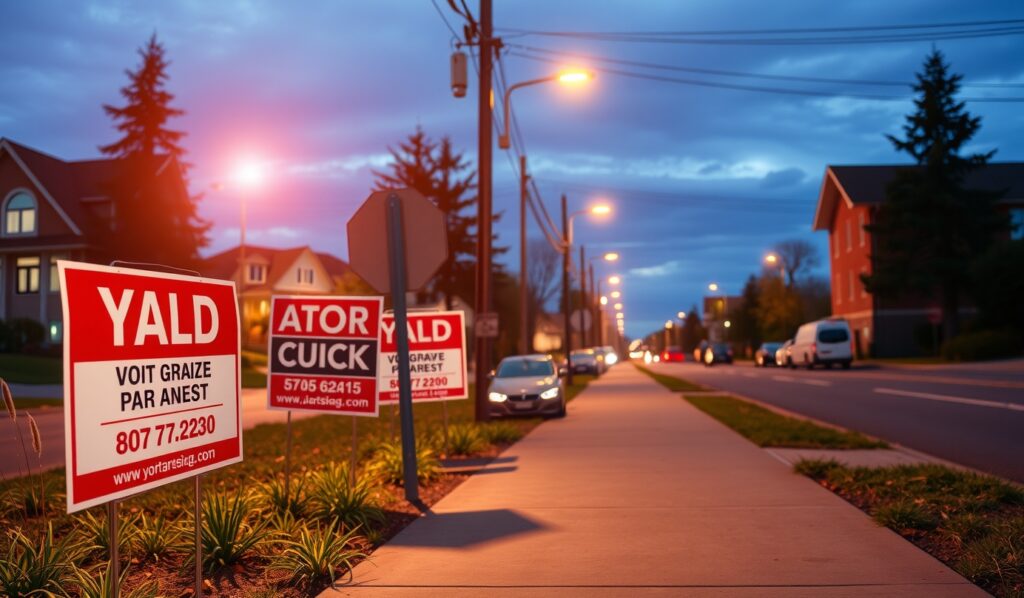 Advertising Yard Signs Roadside Neighborhood 1384x808 1