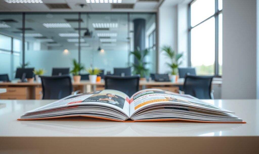 Clean Tabletop Open Folded Brochures 1360x808 1