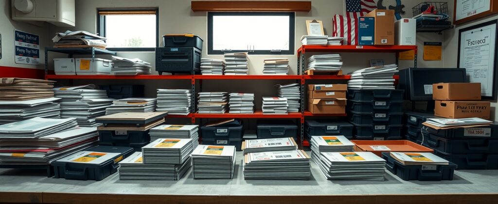 Mail Prep Workspace Postcard Stacks 1432x576 1