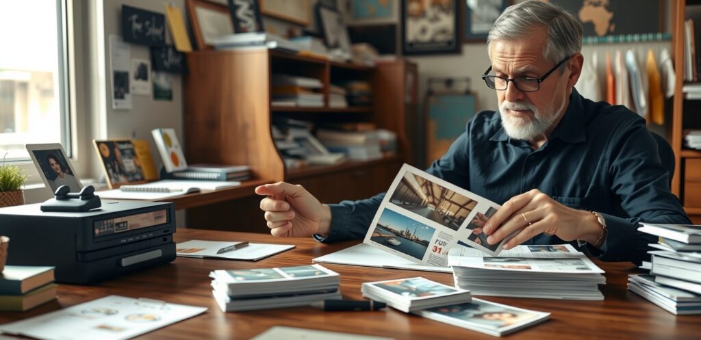 Owner Reviewing Postcard Proofs Desk 1432x680 1