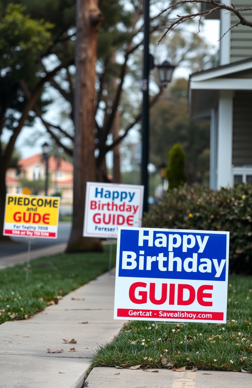 Yard Signs Happy Birthday Guide