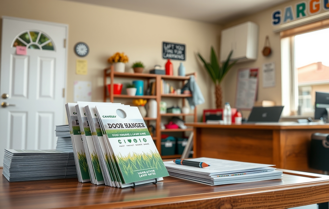 Preparation visual for Door Hangers for Lawn Care Guide