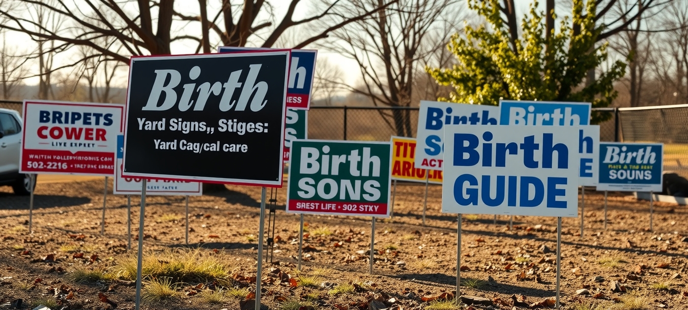 Quality check visual for Birth Yard Signs Guide