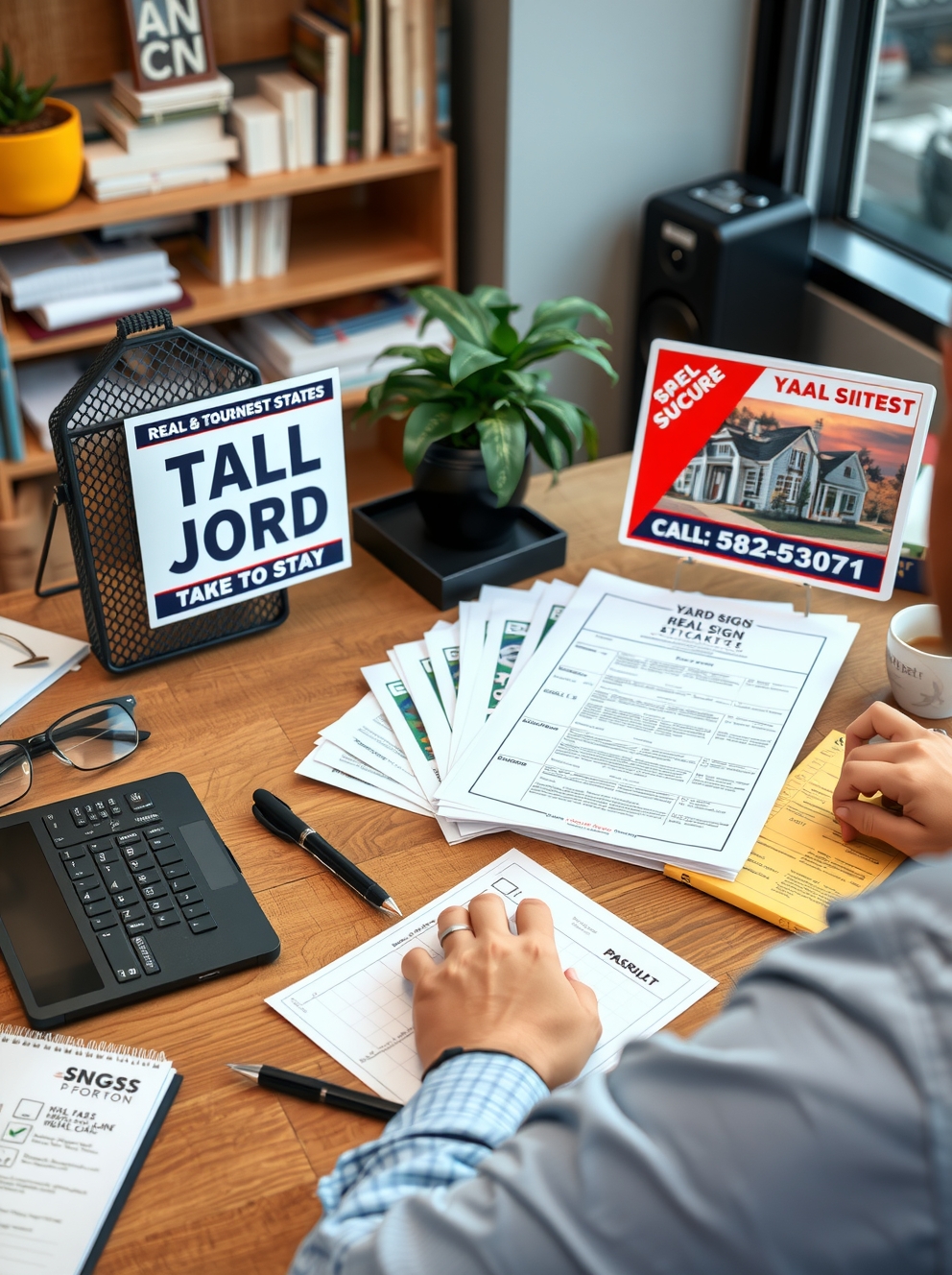 Preparation visual for Real Estate Agent Yard Signs