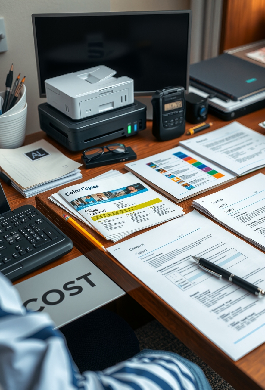 Checklist for Cost for Color Copies