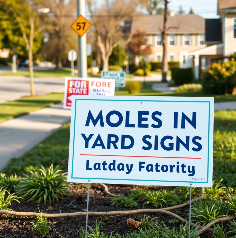 Quality check visual for Moles in Yard Signs Guide