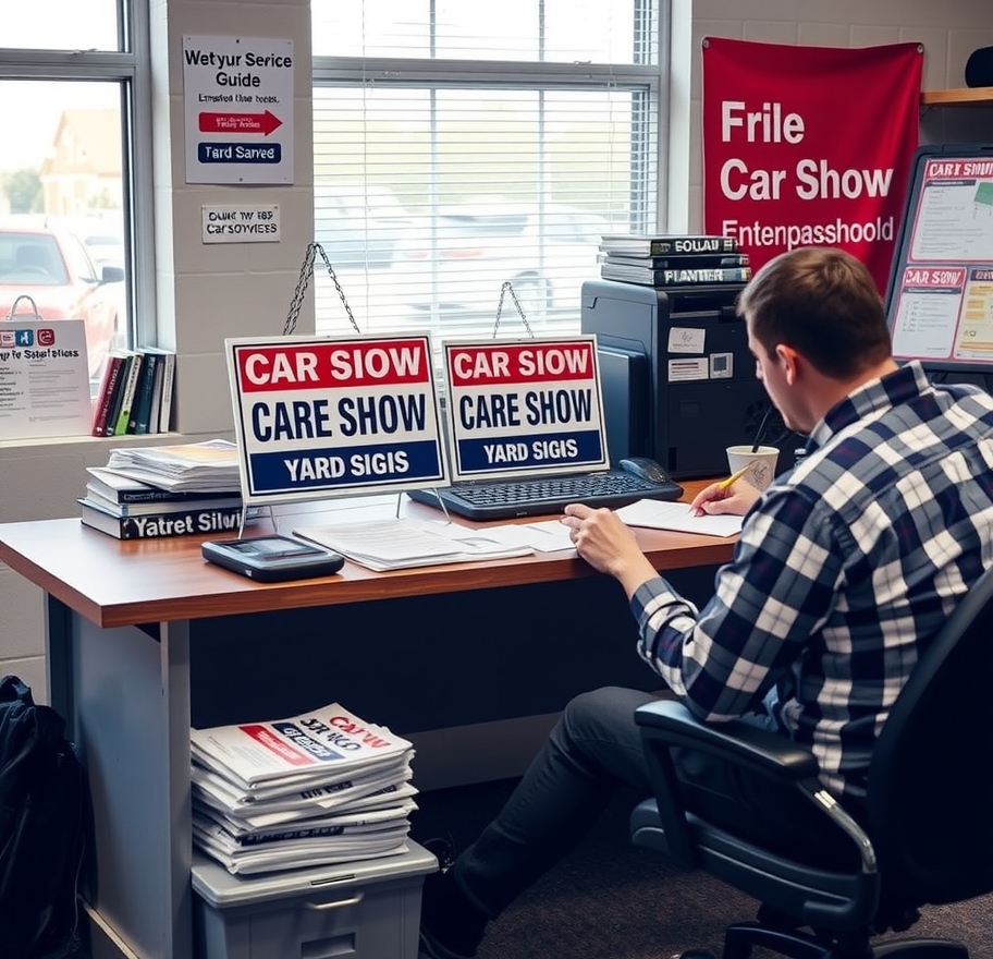 Preparation visual for Car Show Yard Signs Guide