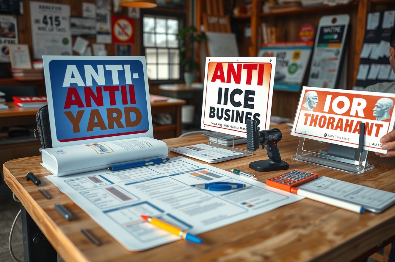 Preparation visual for Anti Ice Yard Signs Guide