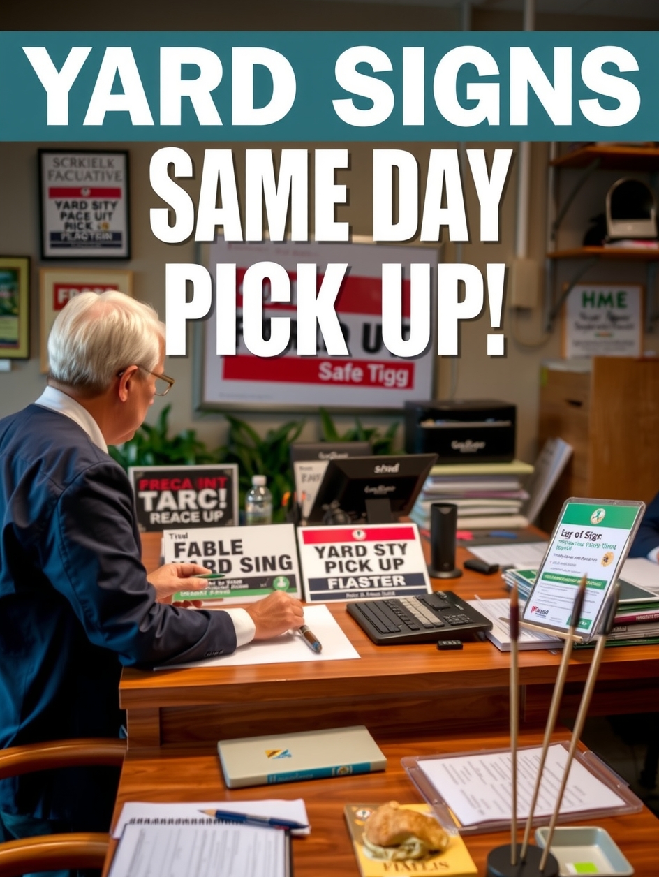 Preparation visual for Yard Signs Same Day Pick Up Guide
