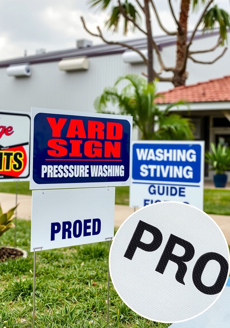 Quality check visual for Yard Signs for Pressure Washing Guide