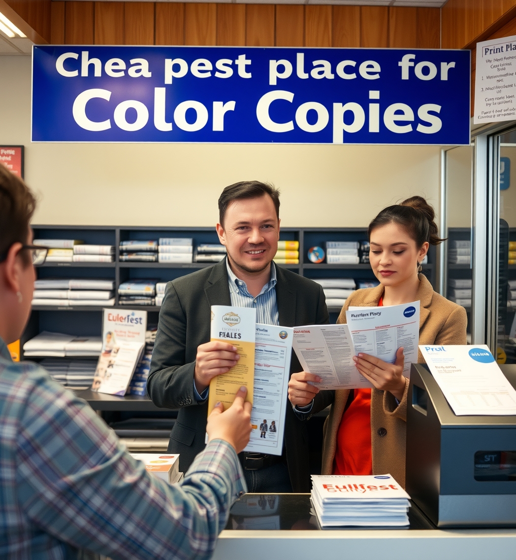 Evaluating the best Cheapest Place for Color Copies environment