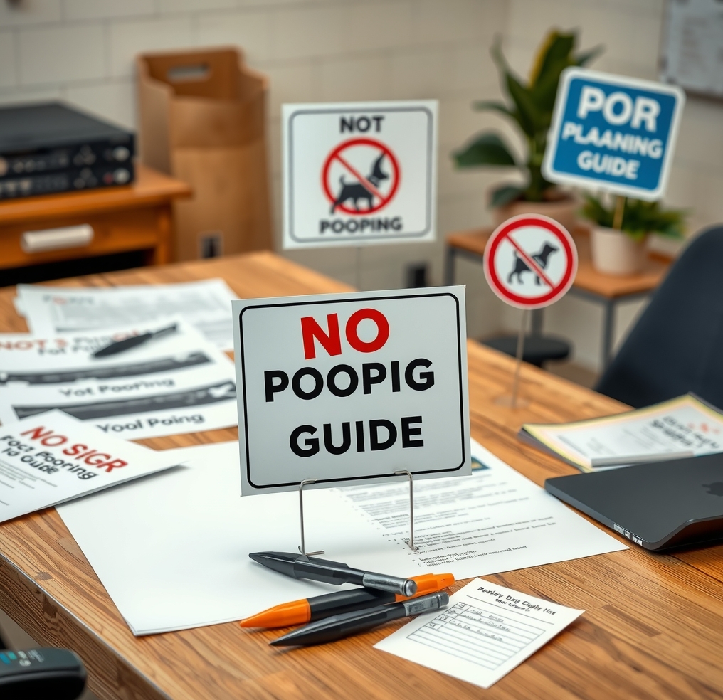 Preparation visual for Yard Signs for No Dog Pooping Guide