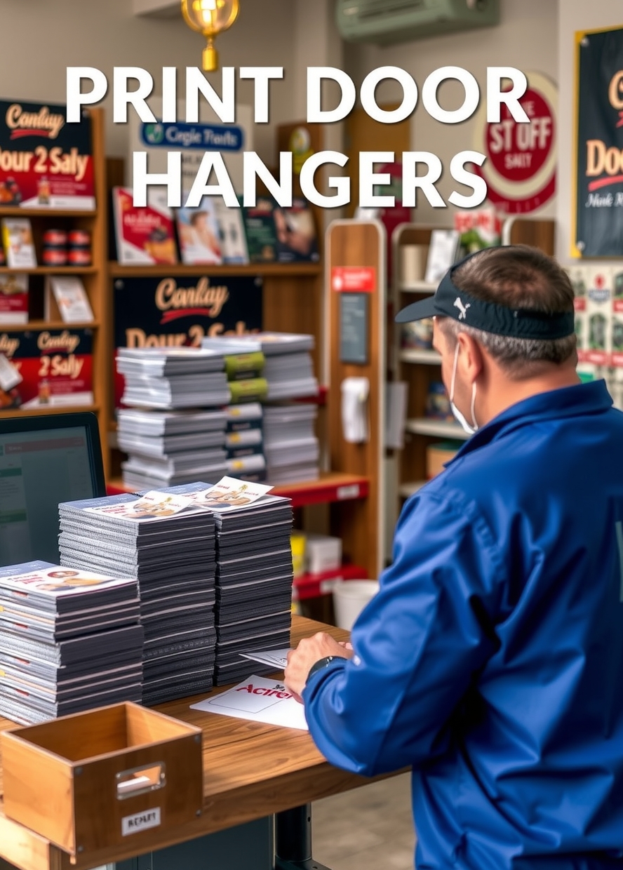 Preparation visual for Print Door Hangers Staples Guide