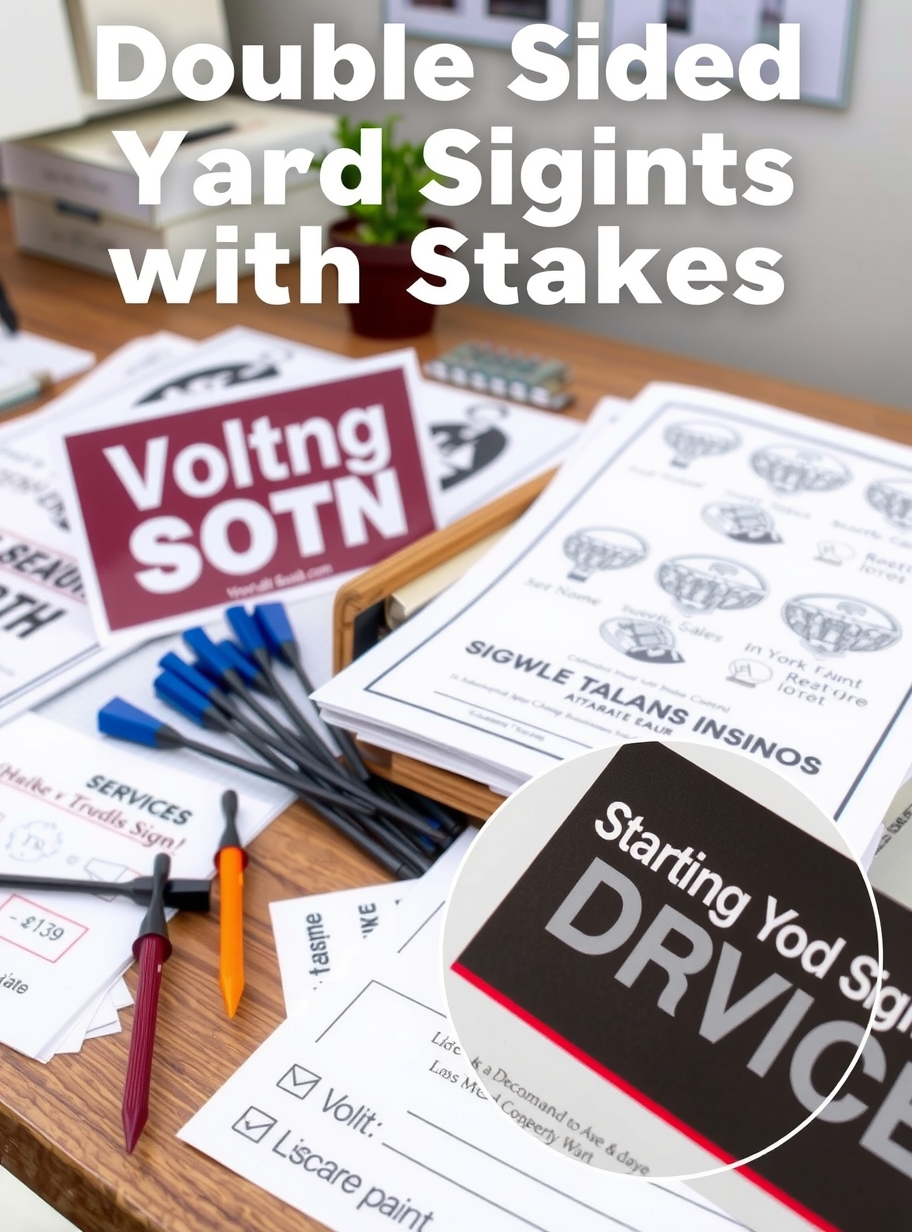 Preparation visual for Double Sided Yard Signs with Stakes Guide