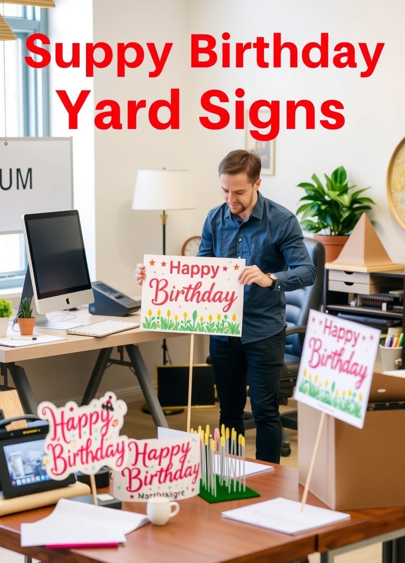 Preparation visual for Custom Happy Birthday Yard Signs Guide