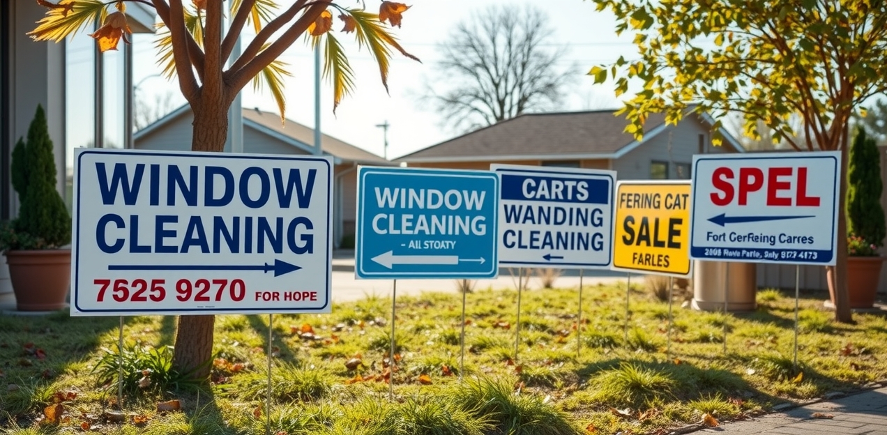 Preparation visual for Window Cleaning Yard Signs Guide