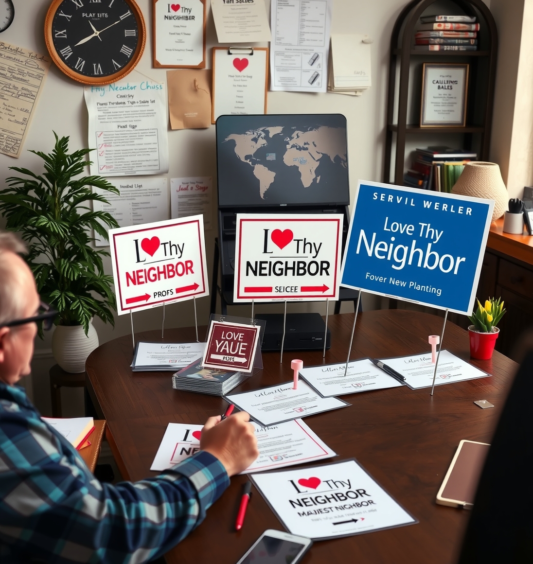 Preparation visual for Love Thy Neighbor Yard Signs Guide