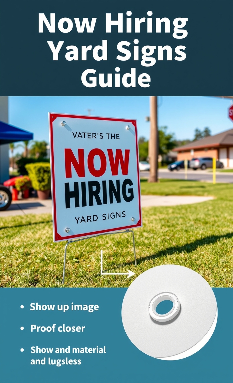 Quality check visual for Now Hiring Yard Signs Guide