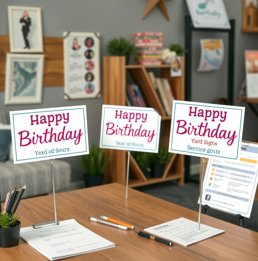 Preparation visual for Happy Birthday Yard Signs with Stakes Guide