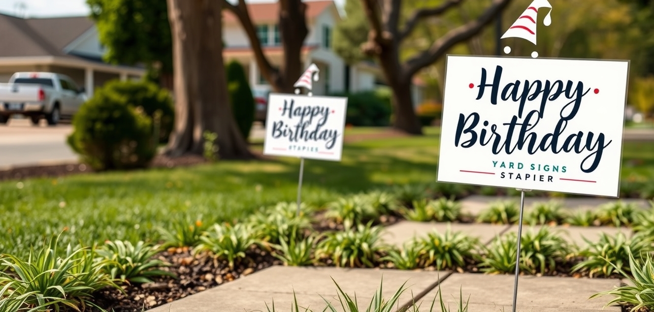 Quality check visual for Happy Birthday Yard Signs with Stakes Guide