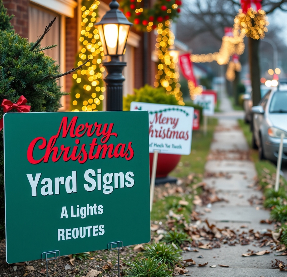 Merry Christmas Yard Signs Lights Guide